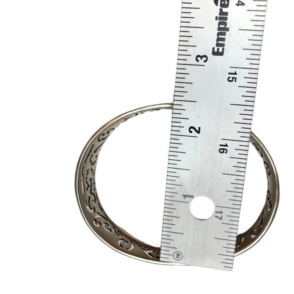 Silpada 925 Sterling Silver Oxidized Oval Cutout Bangle Retired - Picture 8 of 11